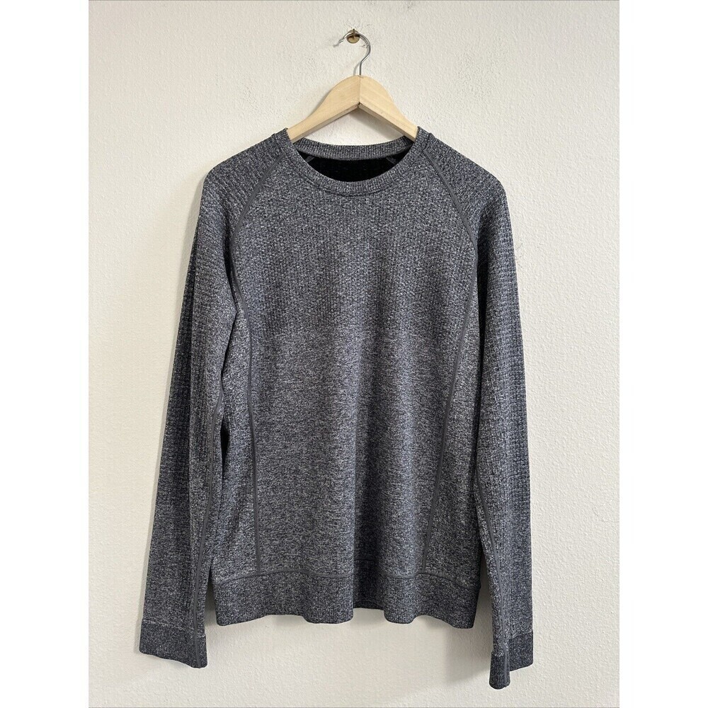 Lululemon Engineered Warmth Long Sleeve Crew Men’s M Gray Wool Blend Sweater Top